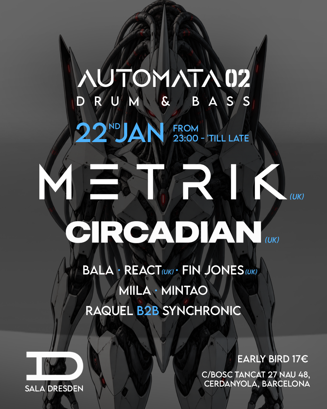 Automata 02 Drum & Bass 22JAN - Metrik & Circadian - Barcelona