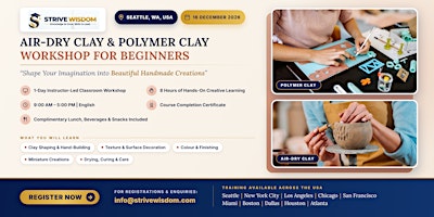Air-Dry & Polymer Clay Workshop for Beginners | Seattle, WA | Dec 16, 2026
