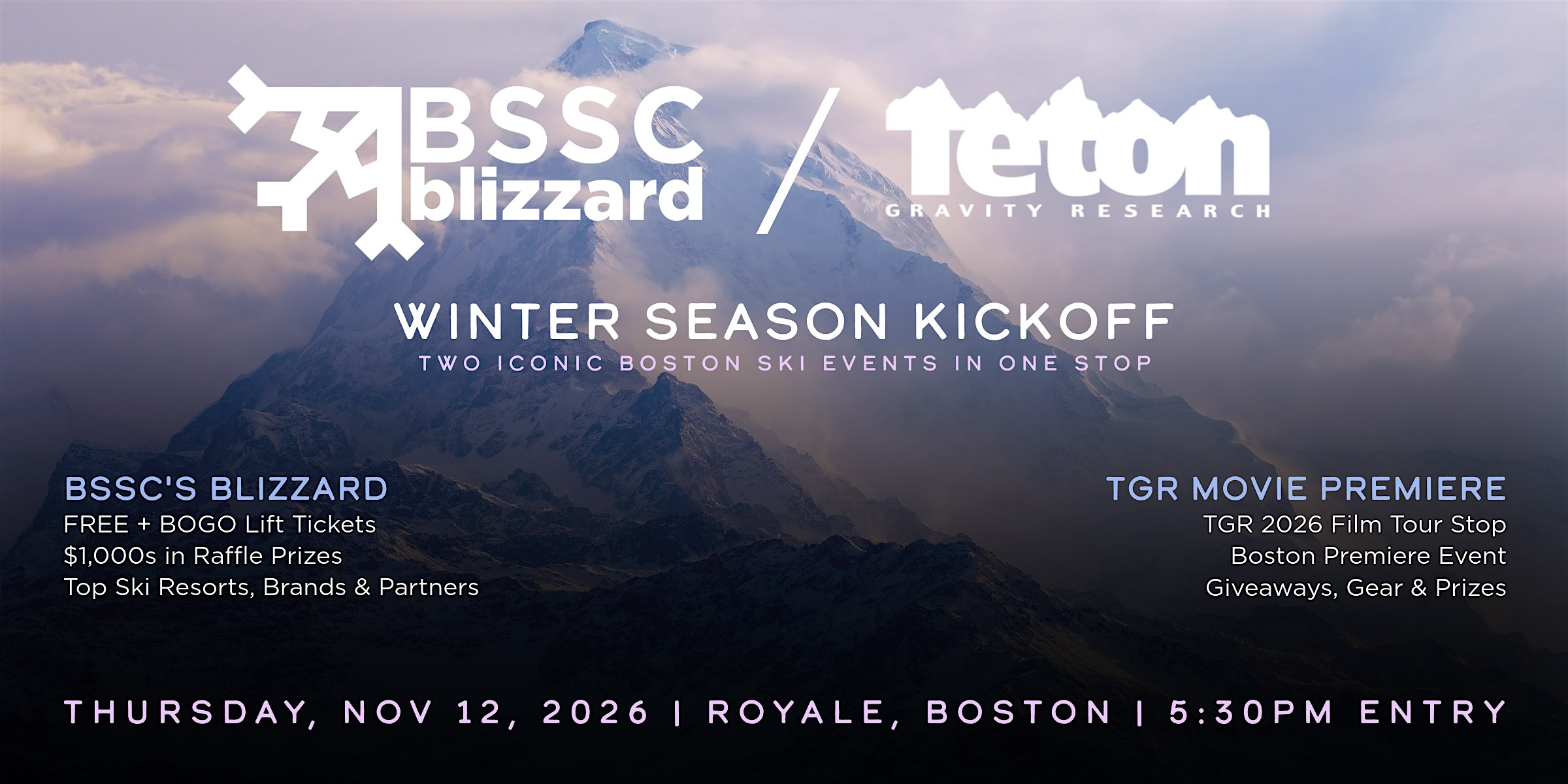 BSSC's Blizzard x Teton Gravity Research Film Tour