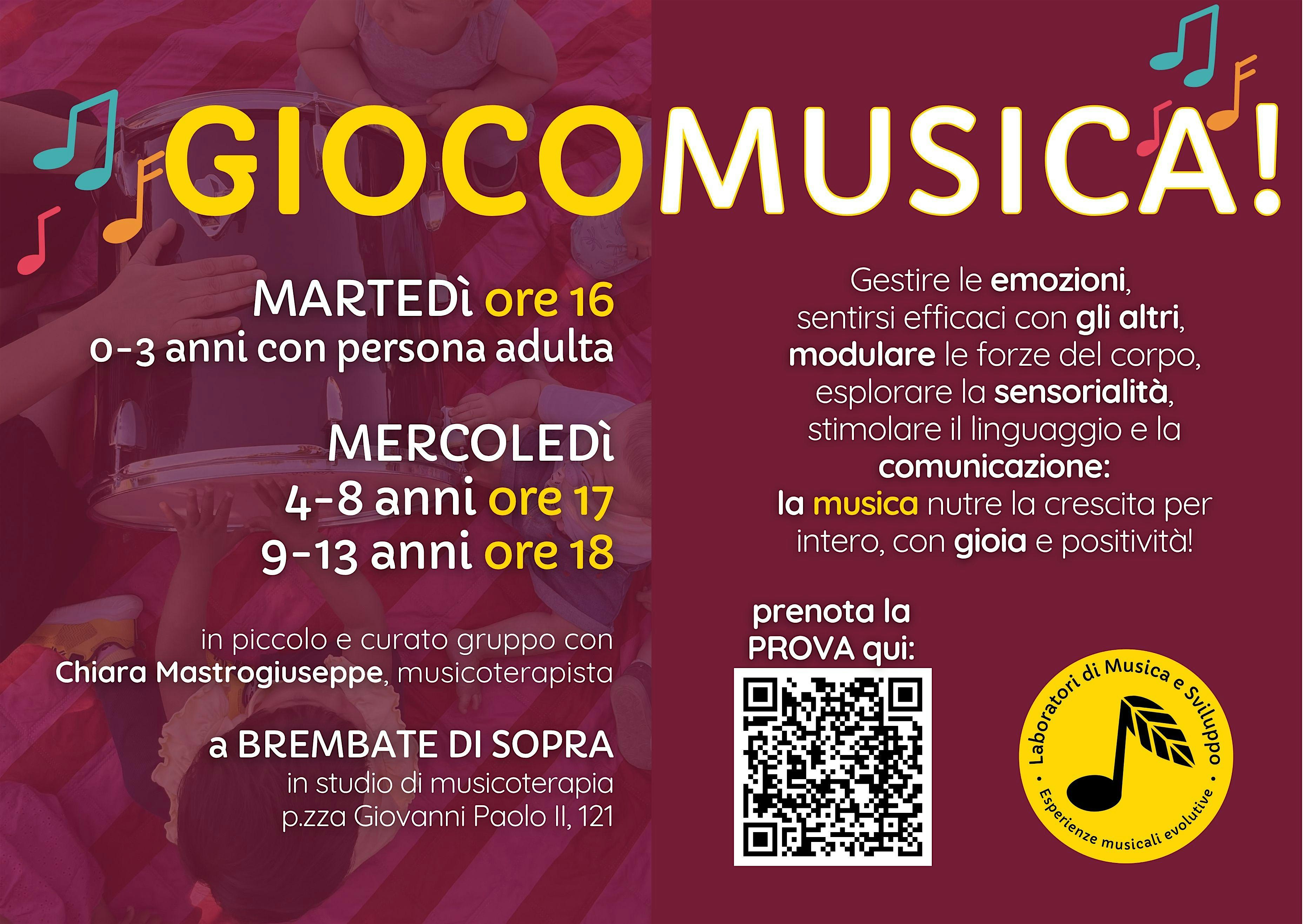 prova GIOCOMUSICA 0-3 anni + persona adulta