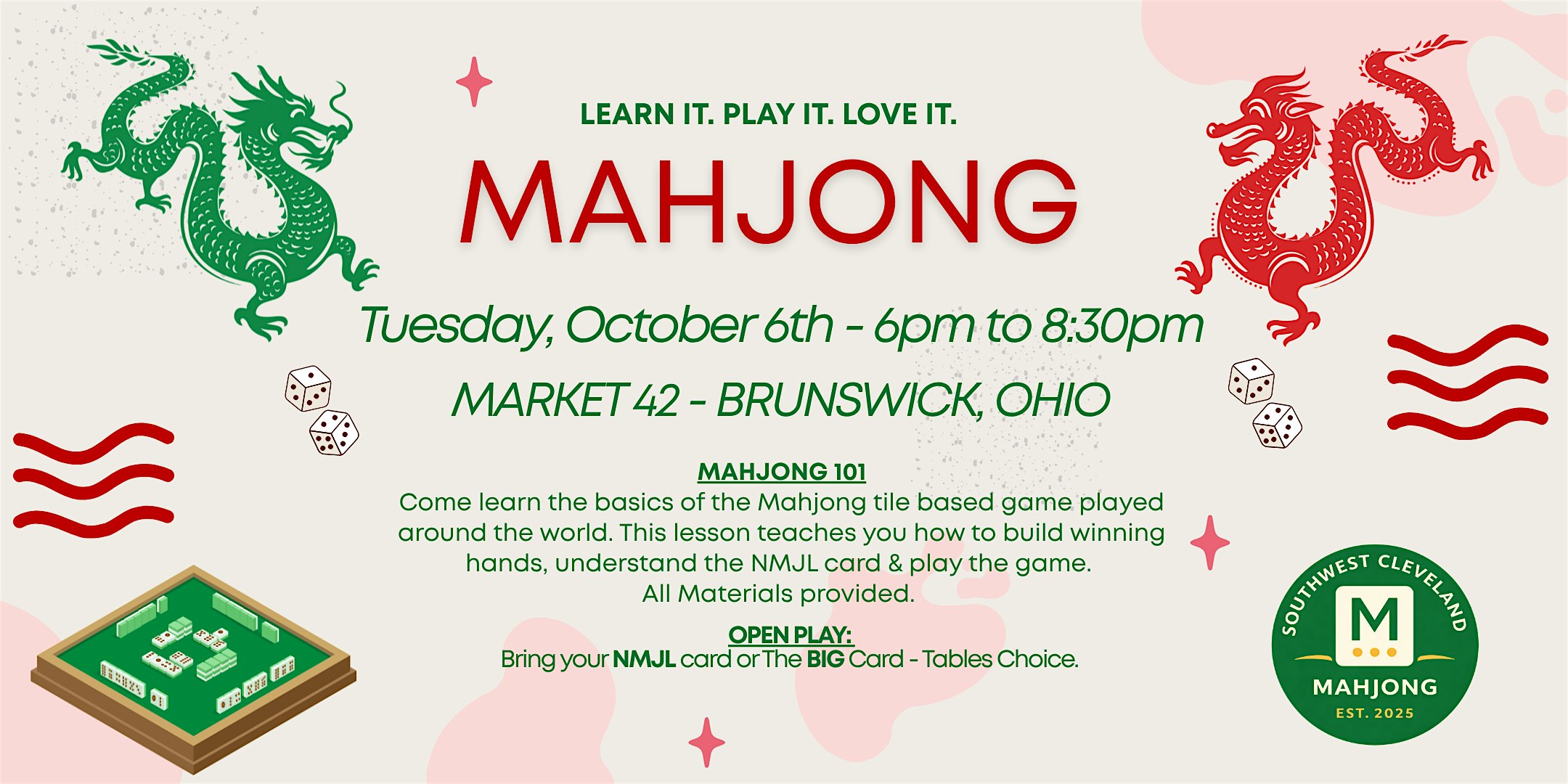 Mahjong 101 or Open Play at Market 42