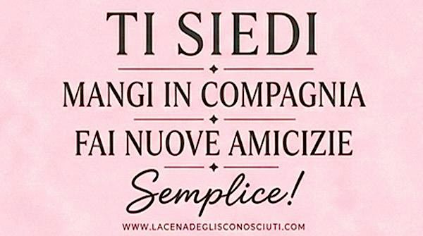 Cena dell'amicizia con la pancia piena