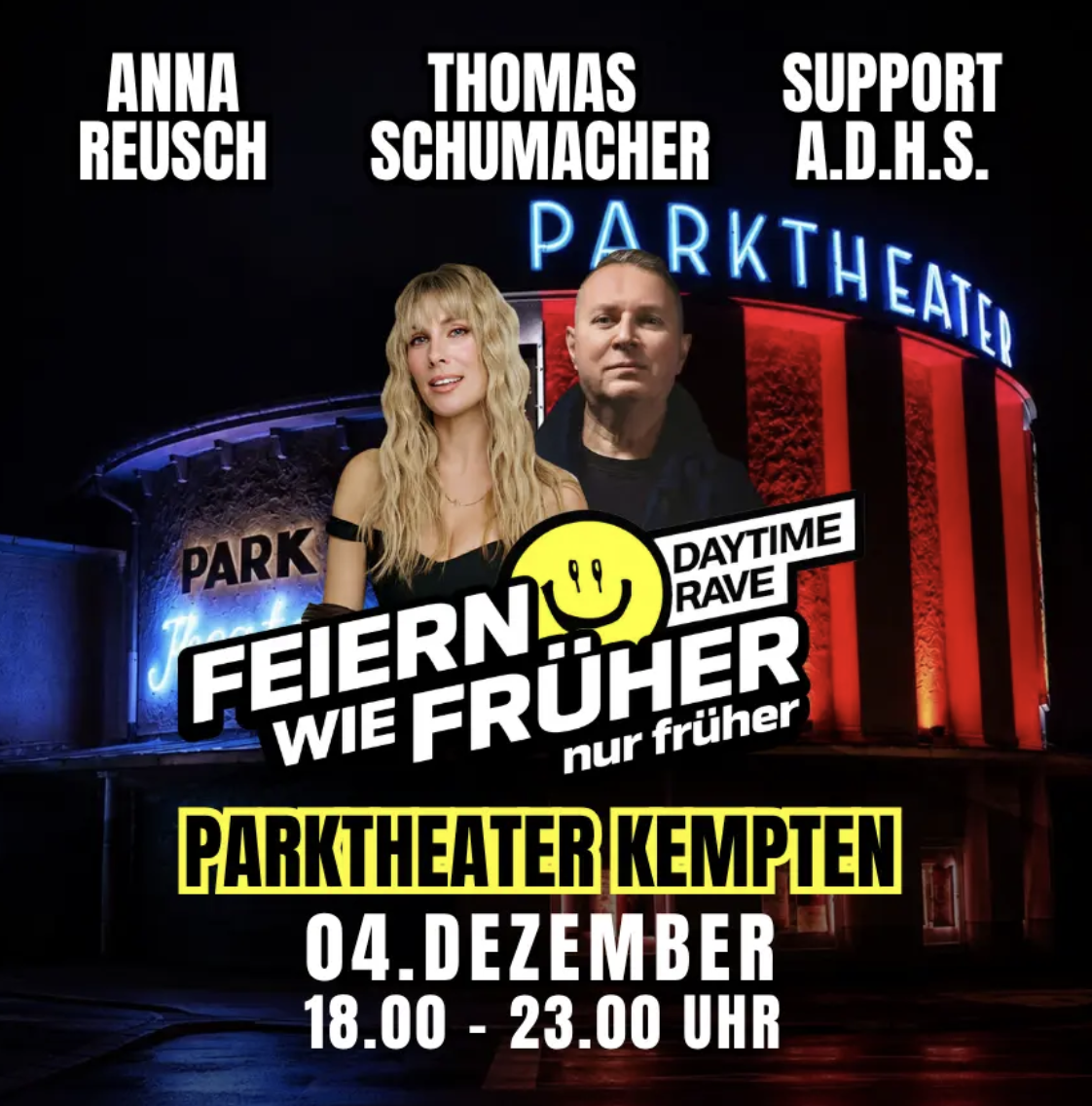 Feiern wie früher - nur früher! Der DAY RAVE mit Anna Reusch & Thomas Schumacher