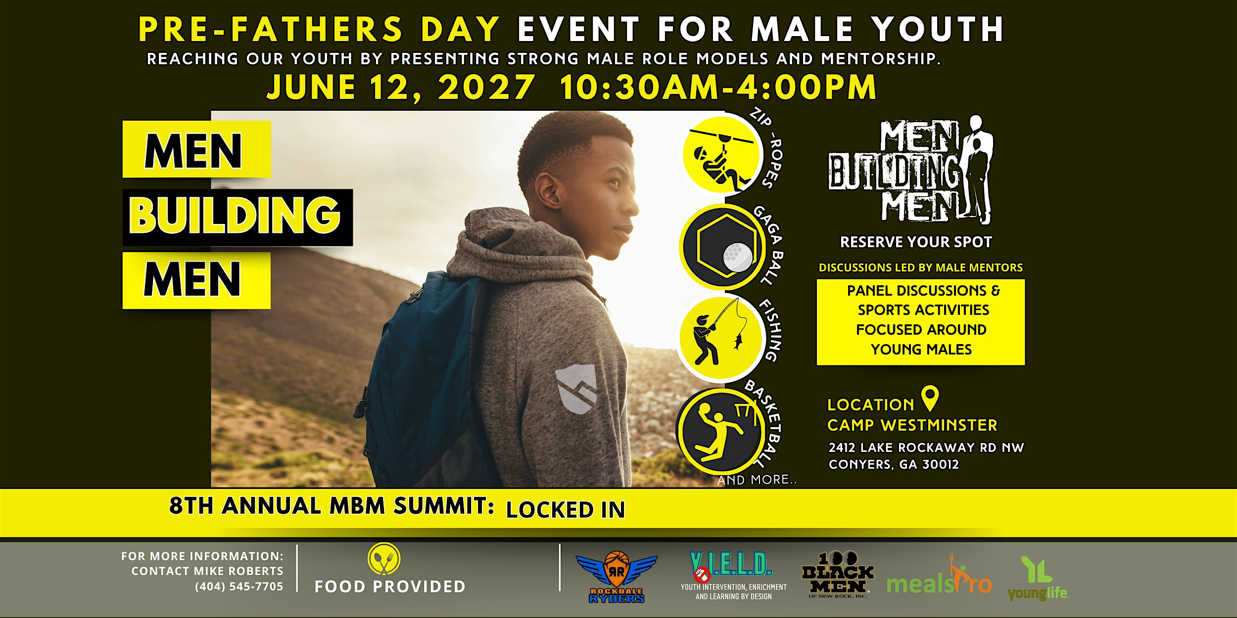 Men Building Men - Male Youth Event (Grades 4-12)  June 12 2027