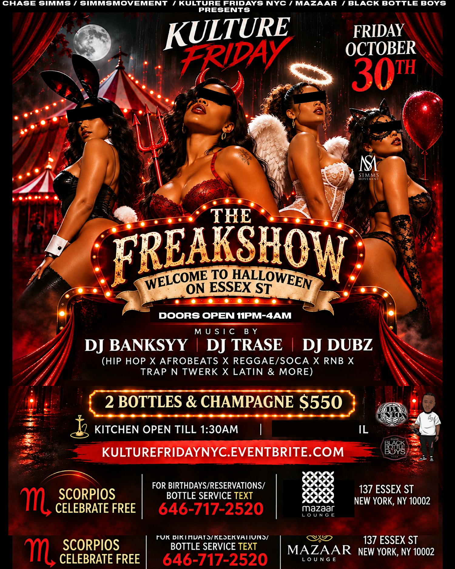 Kulture Friday NYC Halloween Scorpio Party HipHop Reggae Afrobeat soca