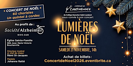 Concert de Noël 2026 au profit de la Société Alzheimer Rive-Sud