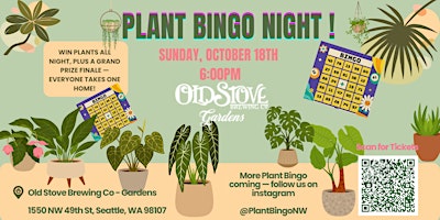 Plant Bingo Night @ Old Stove, Gardens!