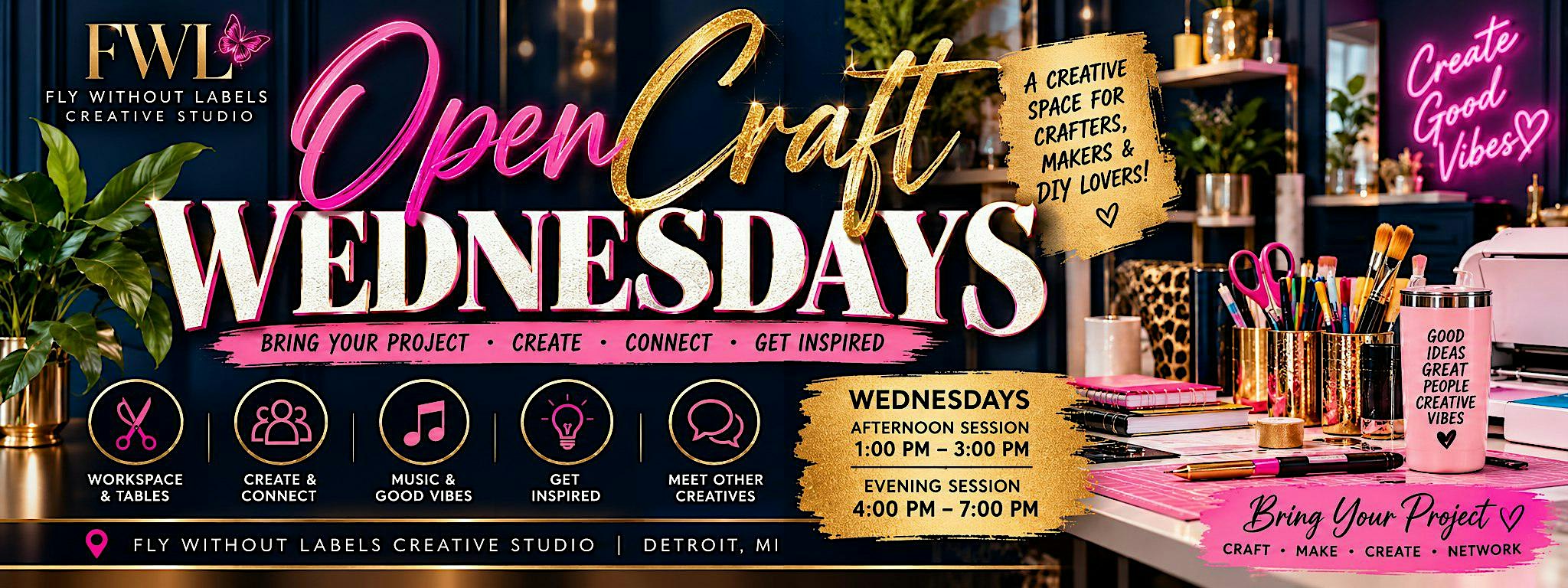 OPEN CRAFT WEDNESDAYS AT FWL CREATIVE STUDIO
