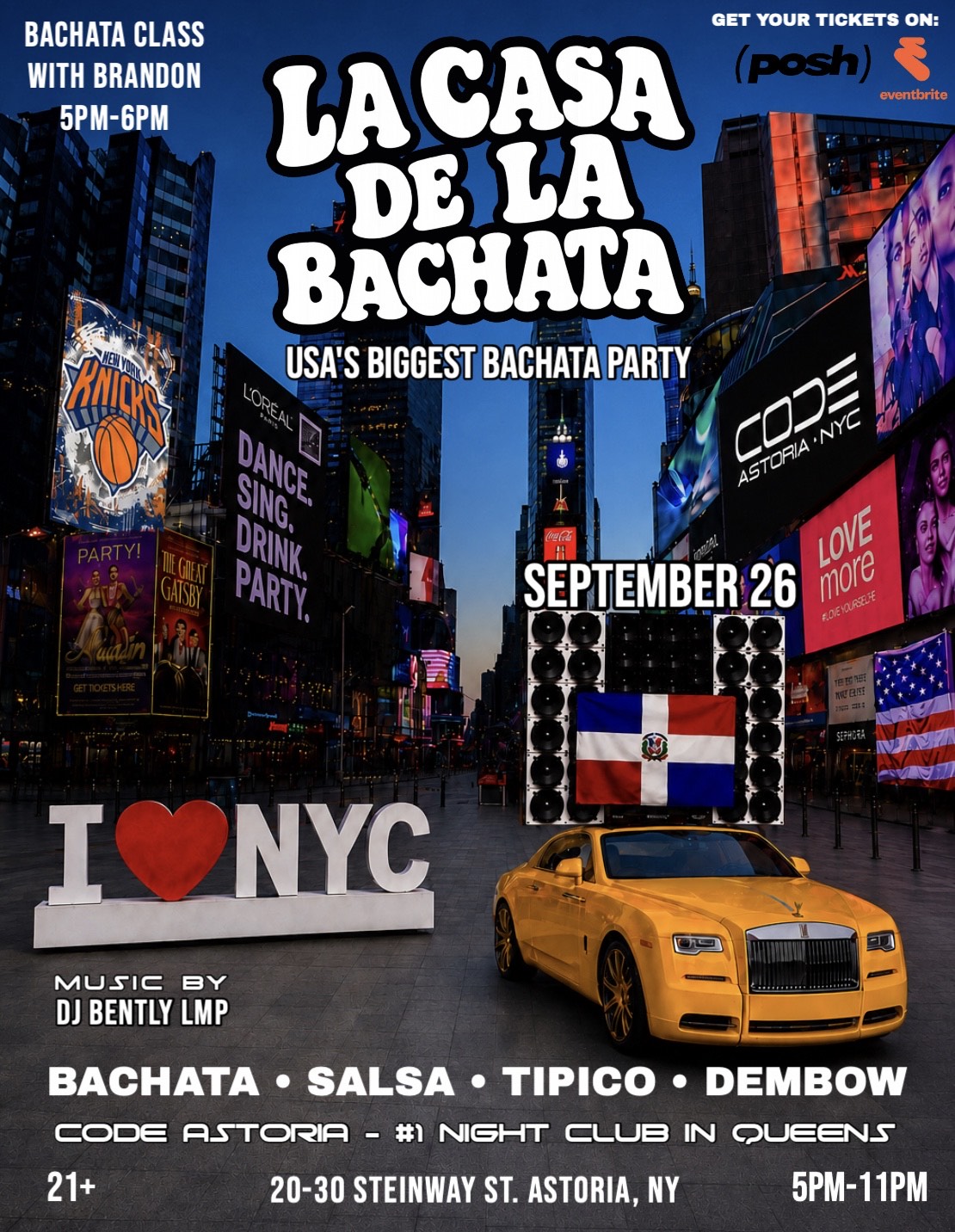 NYC'S BIGGEST BACHATA PARTY • La Casa de la Bachata @ Bliss Terasu - MANHATTAN