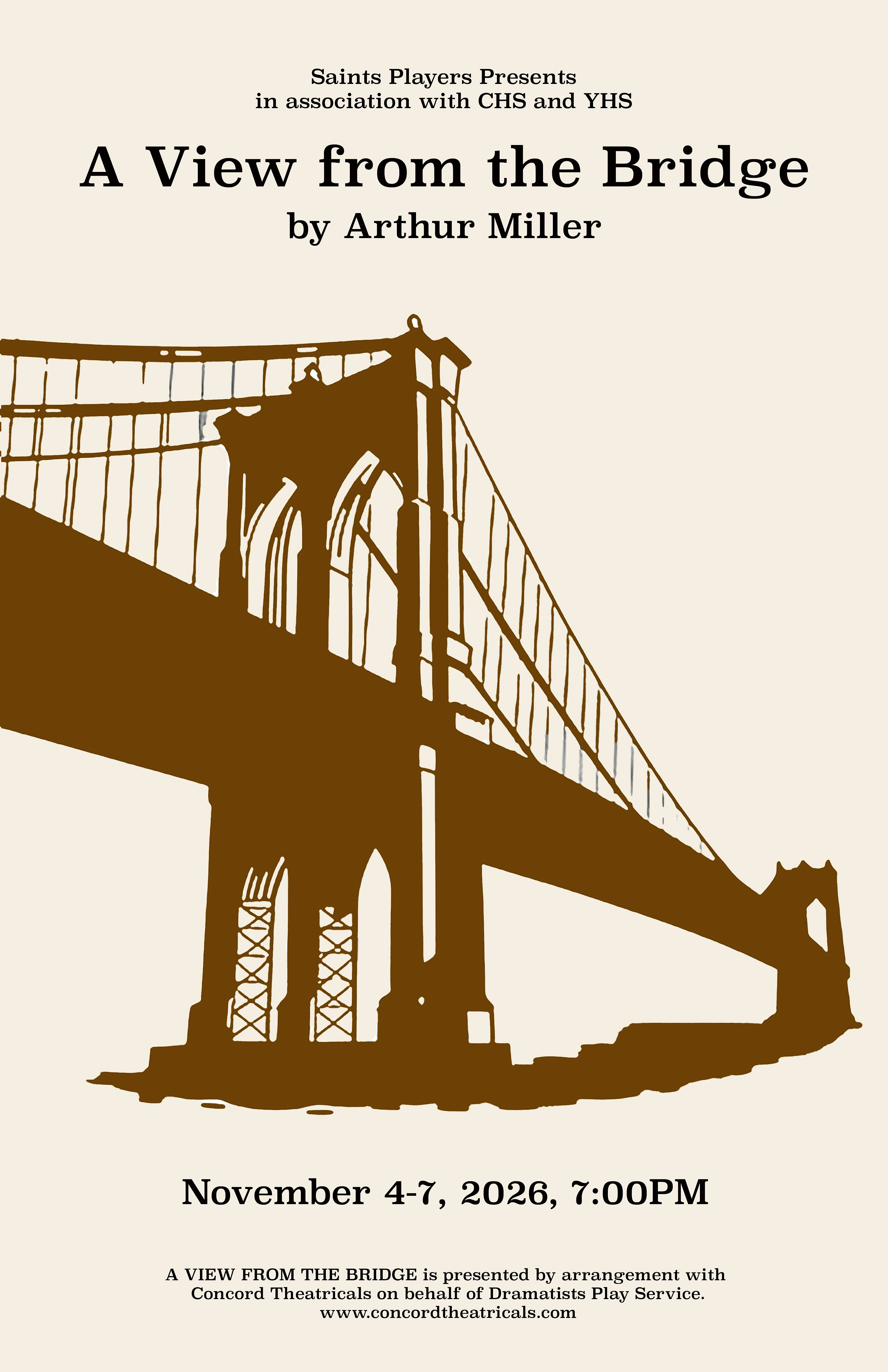 Saints Players Presents: A View from the Bridge - Nov 7