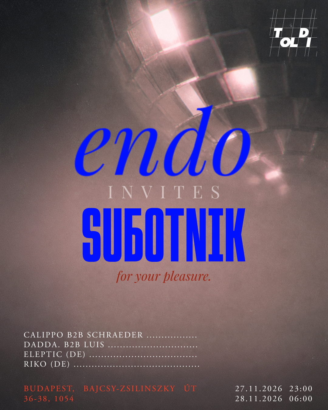 ENDO INVITES SUBOTNIK (DE)
