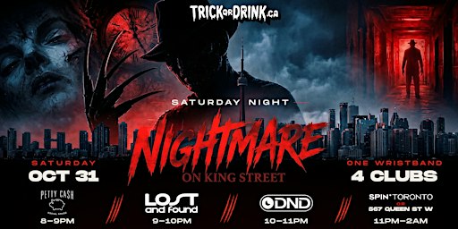 Nightmare on King Street | Toronto Halloween Club Crawl 2026 | Sat Oct 31