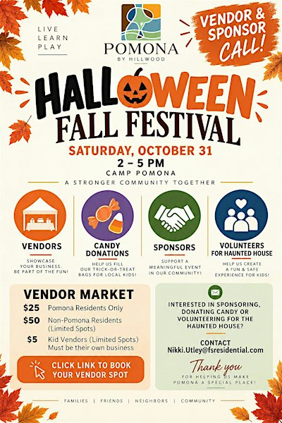 Halloween Fall Festival Vendor Call