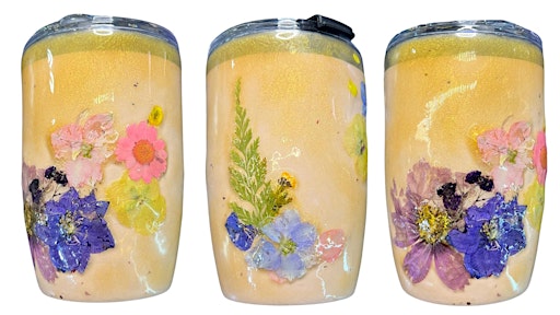 Resin Tumbler with Flowers Art Class | Grace Noel Art
