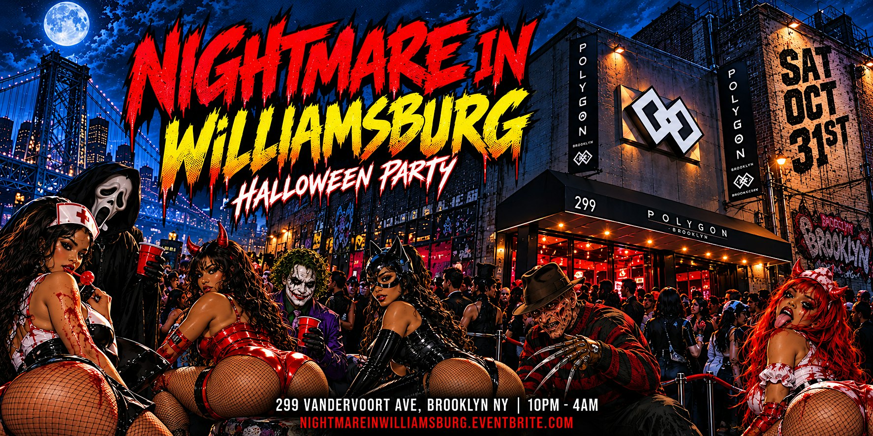 NightMare in Williamsburg: Halloween Party NYC at Polygon Brooklyn