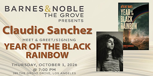 Claudio Sanchez signs YEAR OF THE BLACK RAINBOW at B&N The Grove