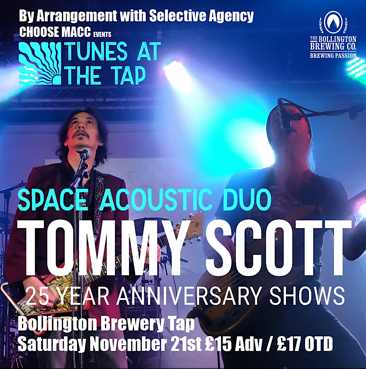 Tunes at the Tap Tommy Scott Space acoustic duo at Bollington Brewery Tap
