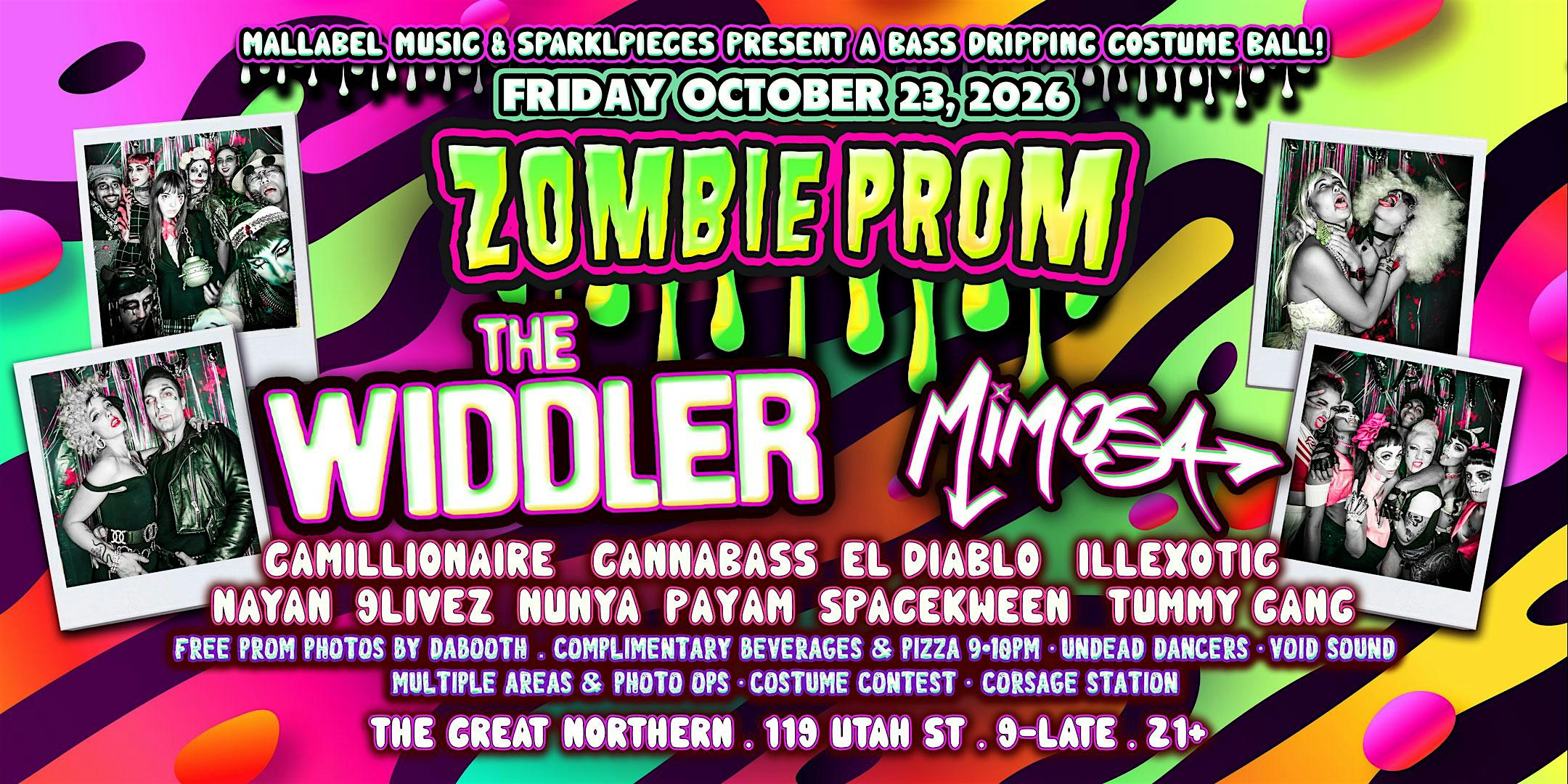 ZOMBIE PROM - The Widdler, Mimosa & More! Halloween Costume Ball