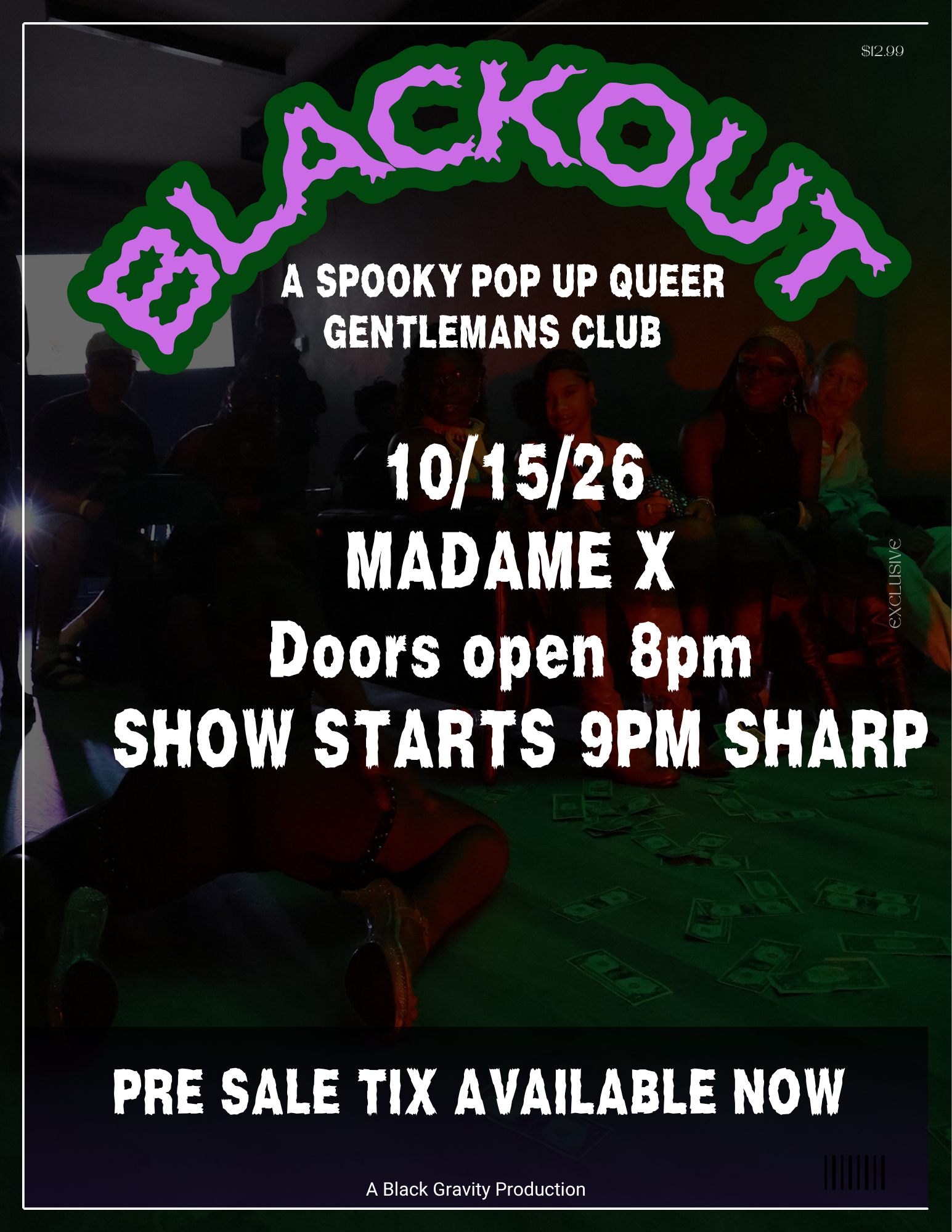 BLACKOUT : A Spooky Pop Up Queer Gentlemans Club