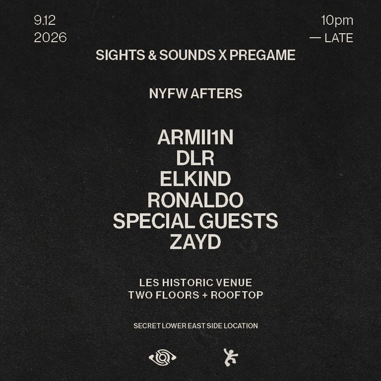 Sights & Sounds x Pregame NYFW Afters at LES Secret Location