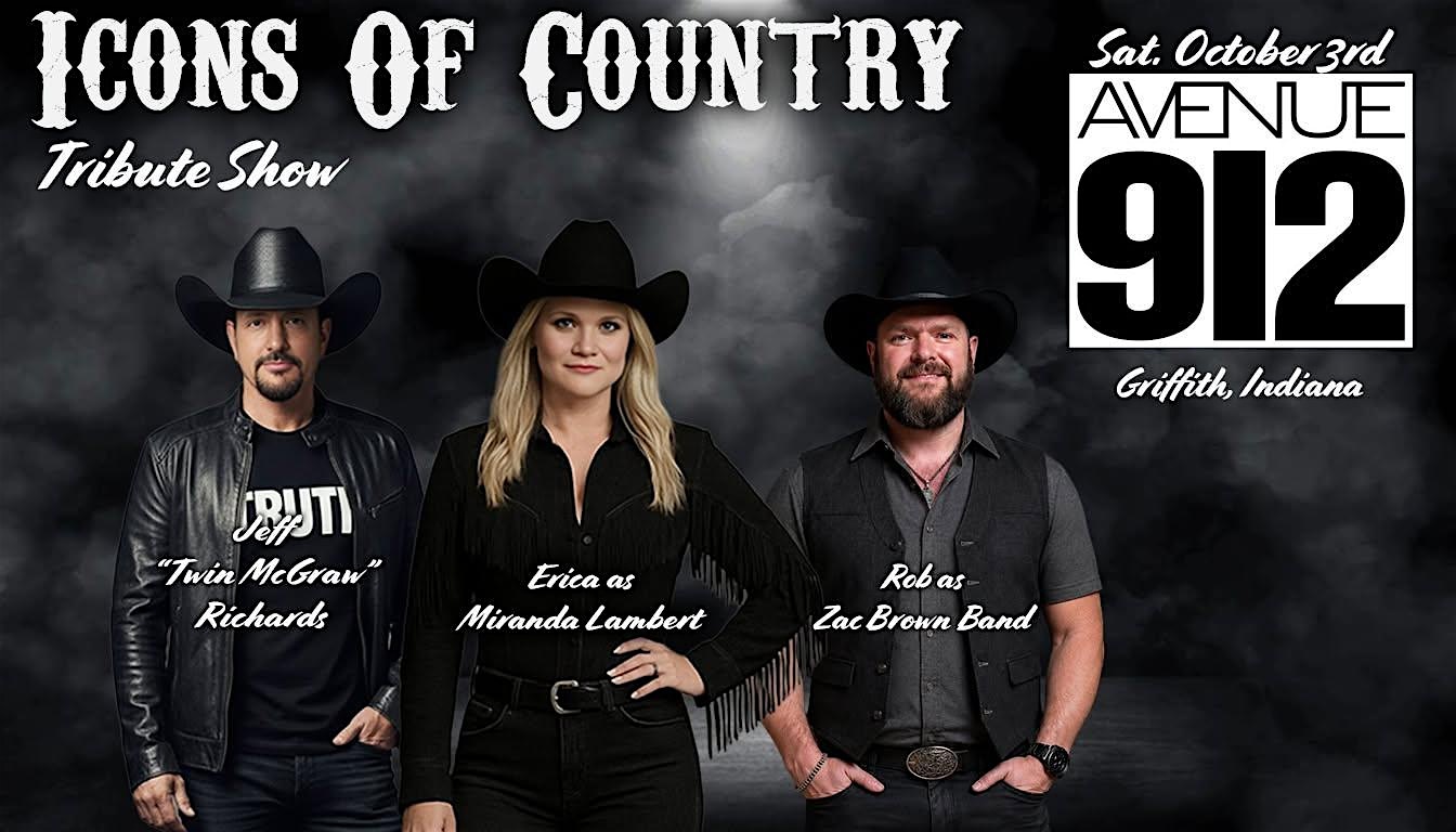 ICONS OF COUNTRY - Tim McGraw/Miranda Lambert/Zac Brown Band Tributes