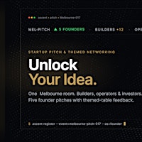 Startup Pitch & Themed Networking Melbourne | Unlock Your Idea