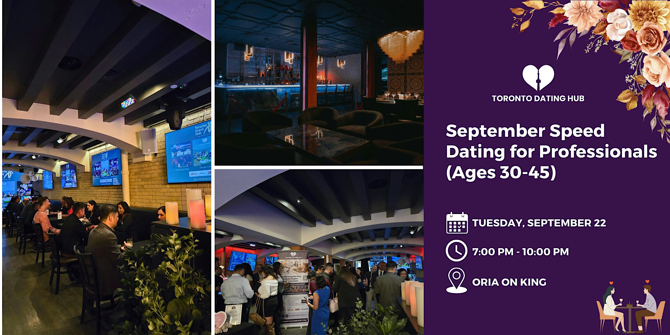 Toronto Dating Hub September Speed Dating for Professionals (Ages 30-45)
