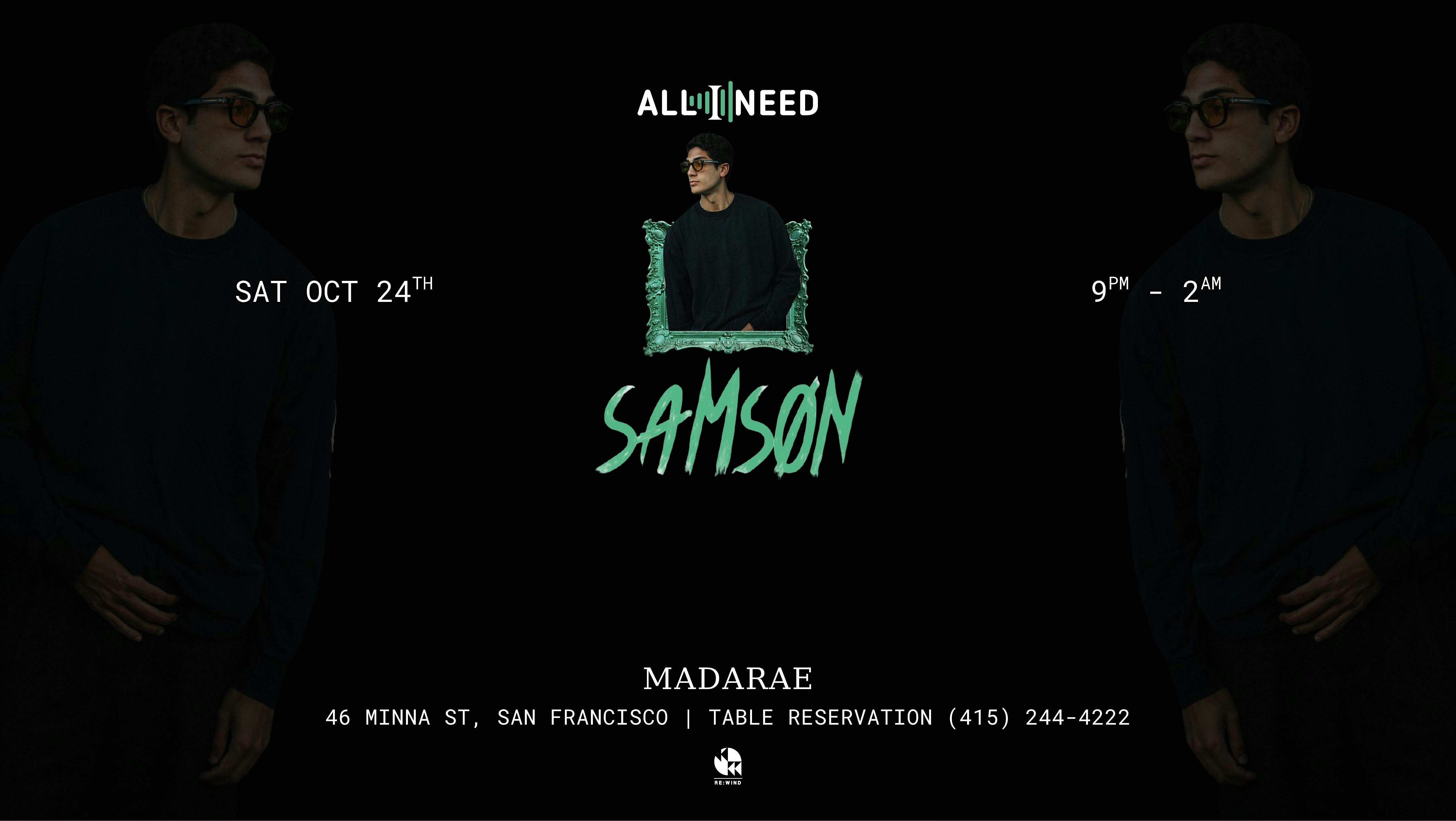 French Tech & Afro House Dj Samson  at MadaRae - FREE GUEST LIST