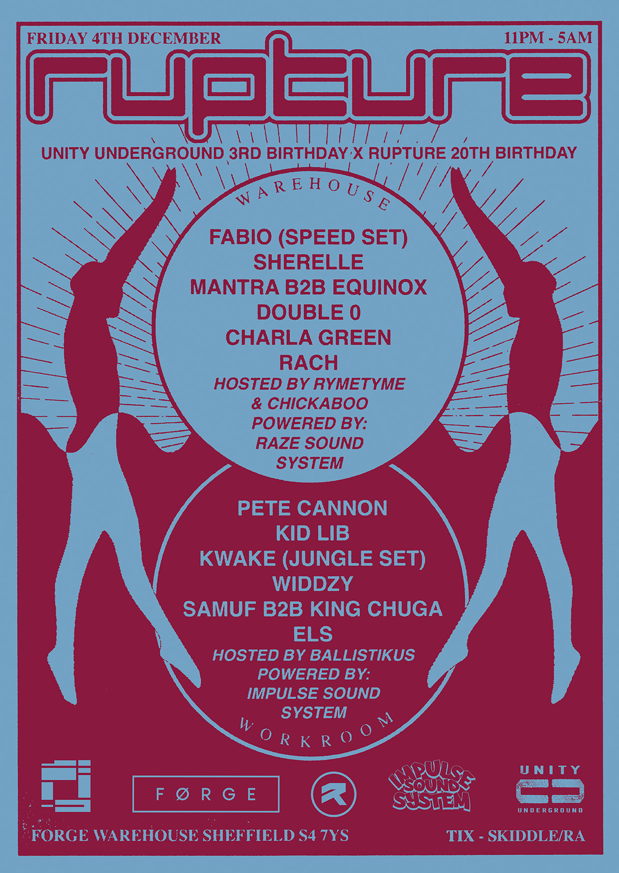 Rupture X Unity Underground BIRTHDAY EVENT - Fabio - SHERELLE - Mantra - DOUBLE 0 - Pete Cannon