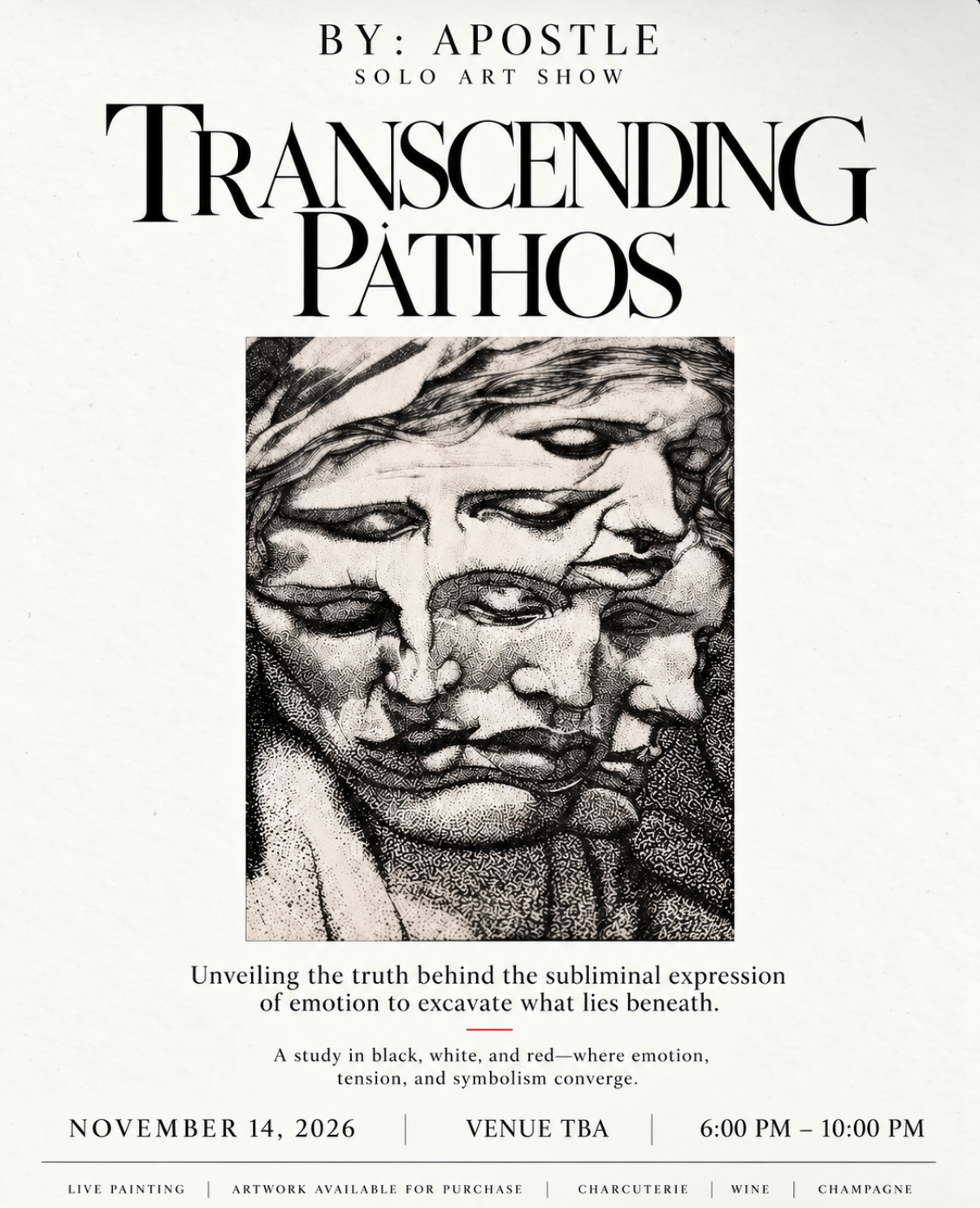“Transcending Pathos”  Solo  contemporary art exhibition by: Abraham Keita (Apostle)