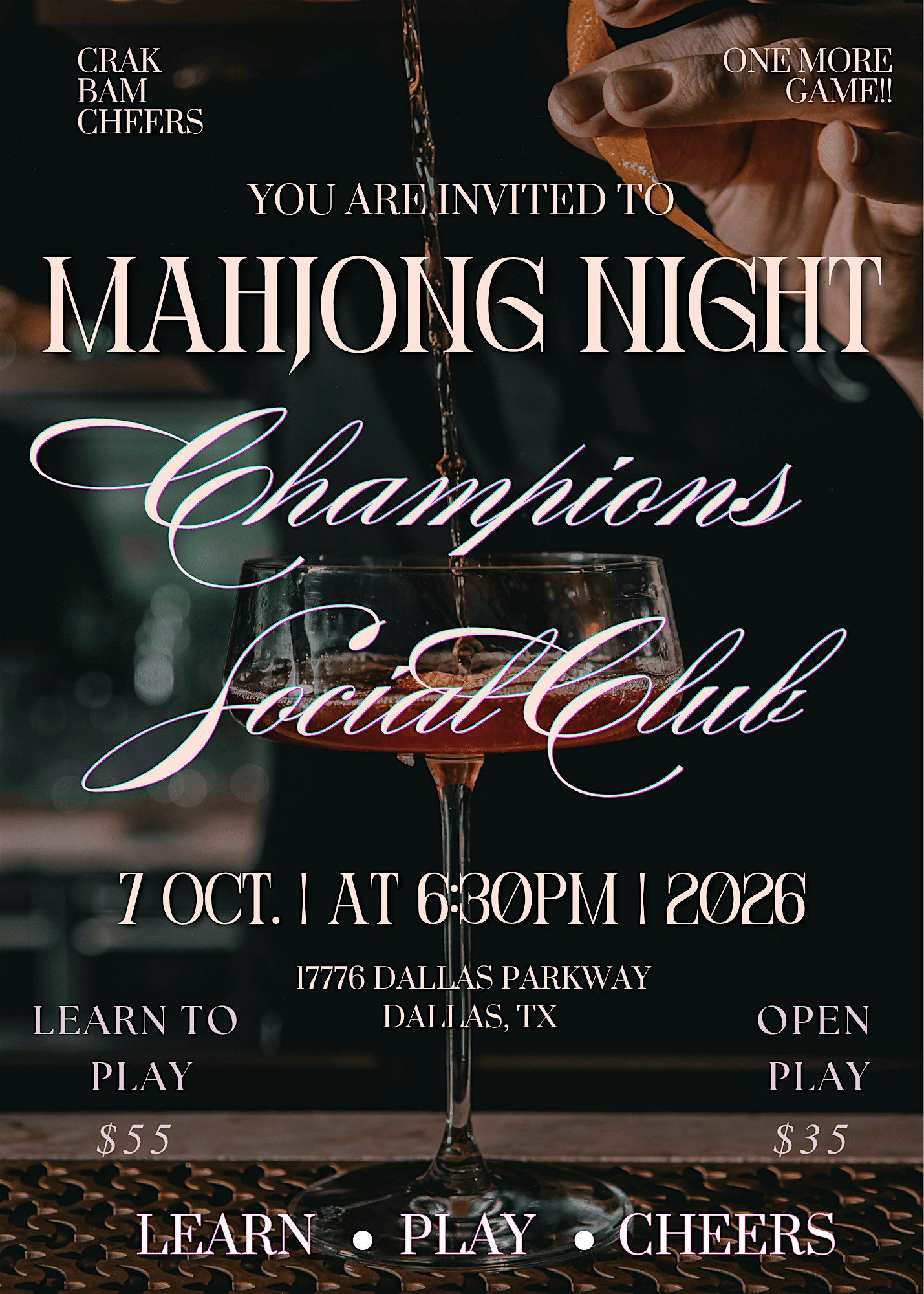 MAHJONG & MARTINIS AT CHAMPIONS @ Champions Social Club