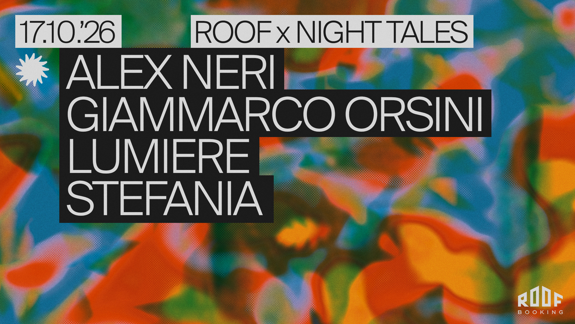 Night Tales x Roof: Giammarco Orsini, Alex Neri, Lumiere & Stefania