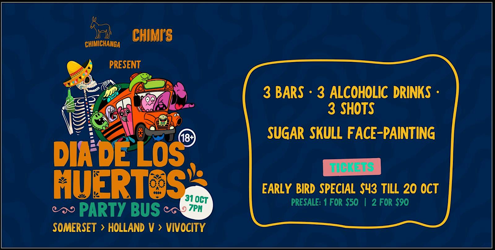 Dia de los Muertos (Day of the Dead) Party Bus 2026