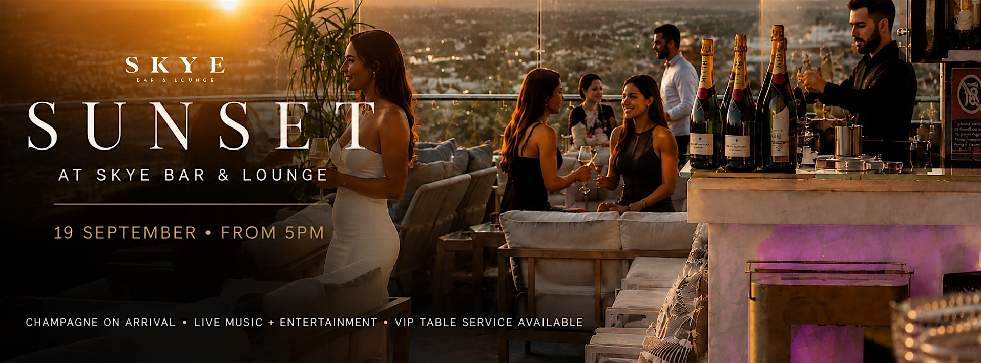 Sunset at SKYE Bar & Lounge