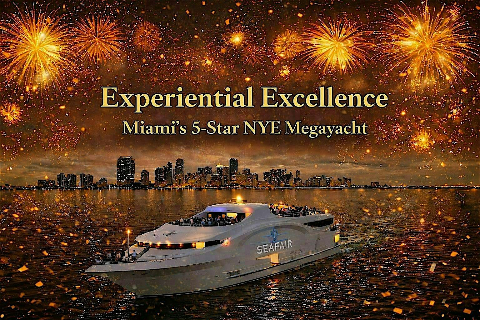 Miami's only 5-Star NYE Cruise Aboard a Megayacht - Families Welcome