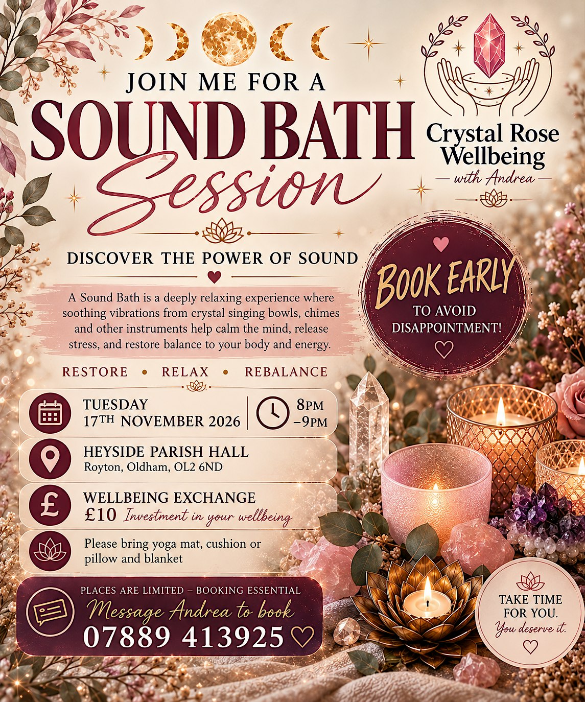 ADDITIONAL DATE November  Sound Bath - Crystal Rose Wellbeing