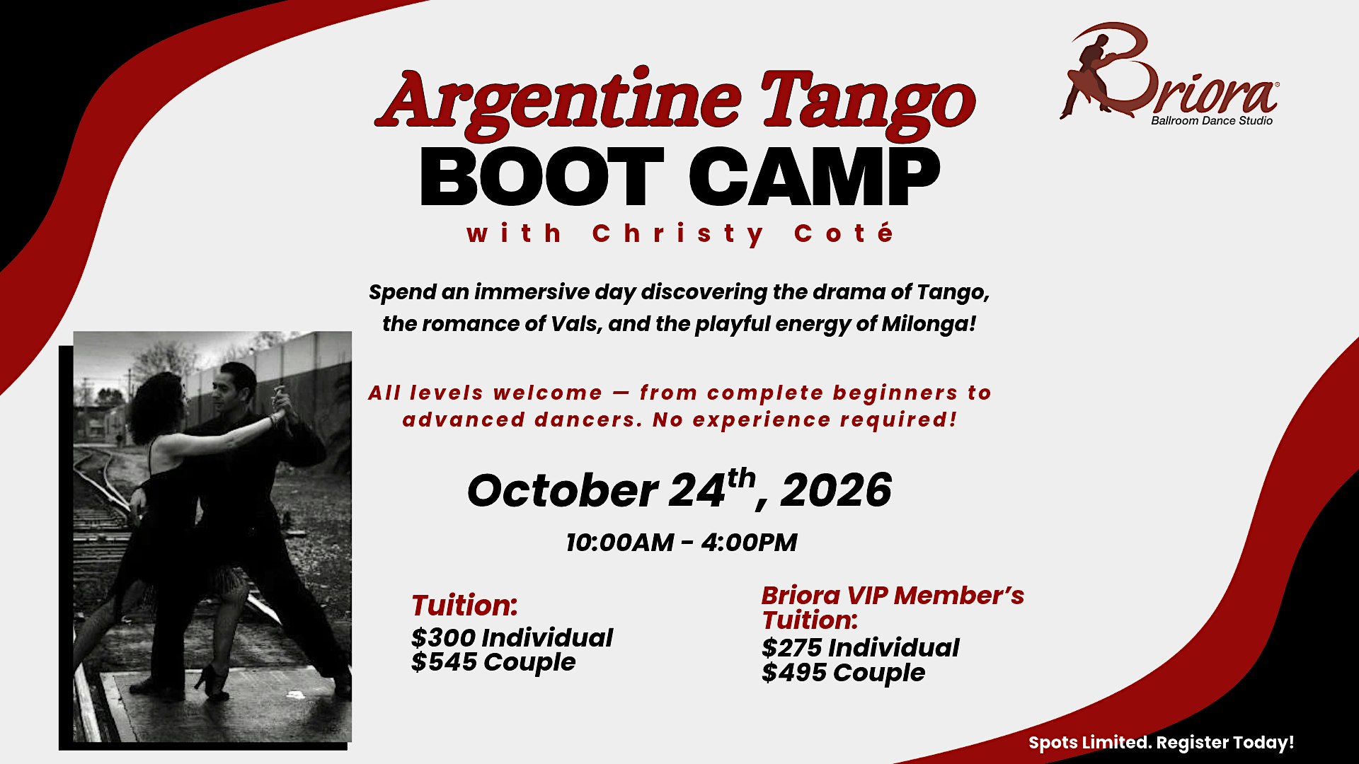 Argentine Tango Bootcamp with Christy Cote!
