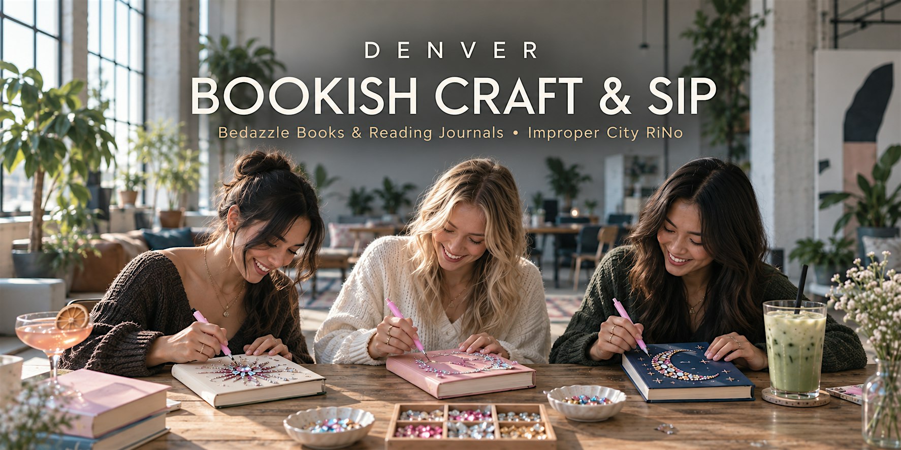 Denver Bookish Craft & Sip: Bedazzle Books at Improper City