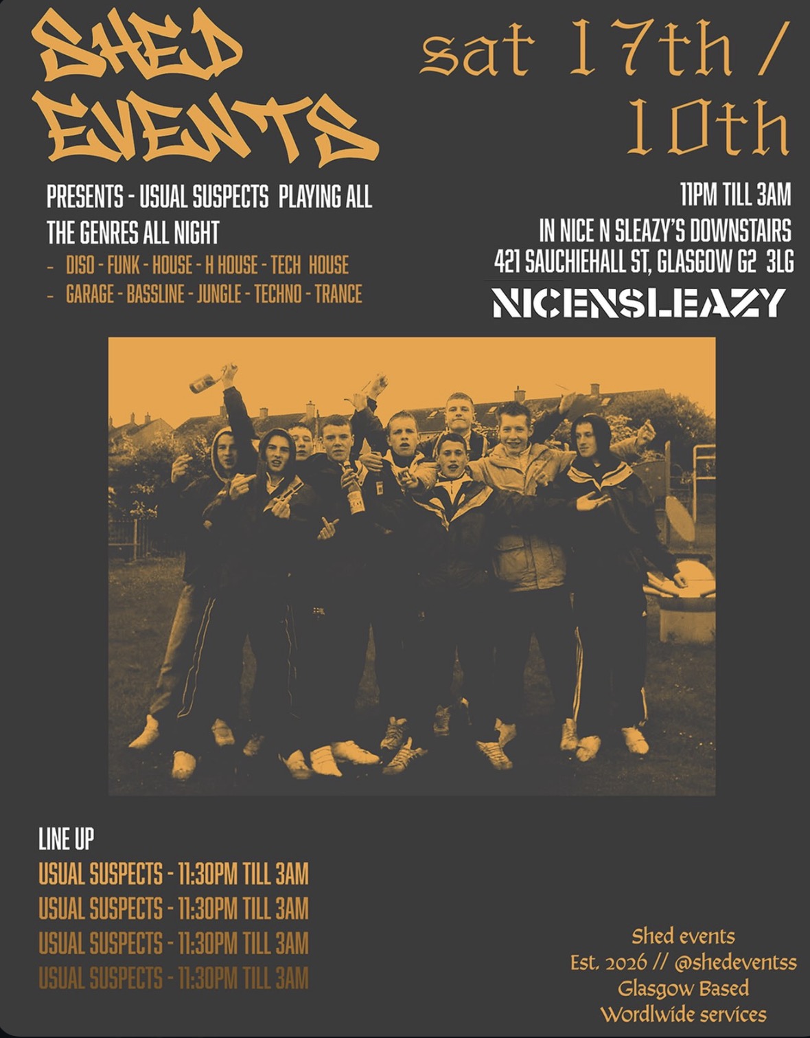 Shed PRESENTS: USUAL SUSPECTS ALL NIGHT LONG