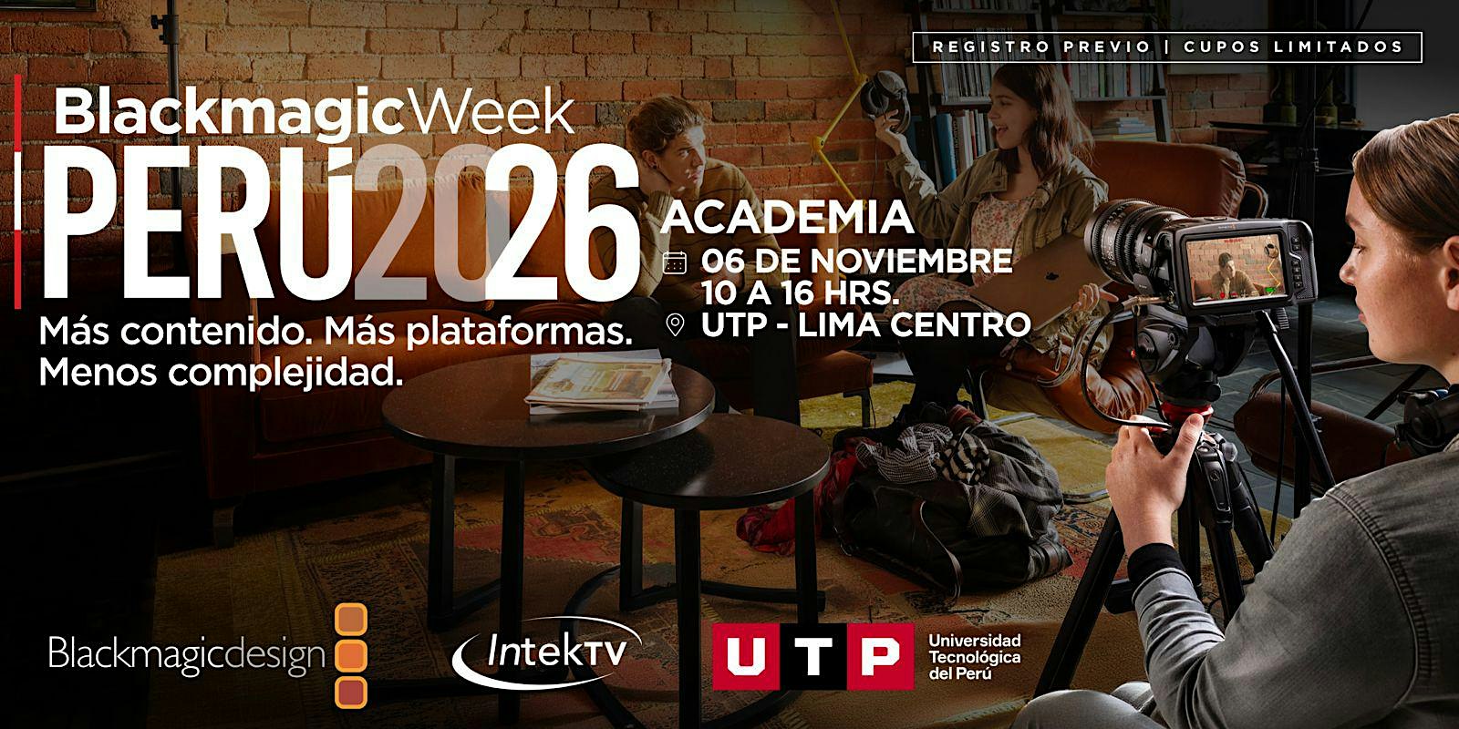 Blackmagic Week Perú 2026 - Academia