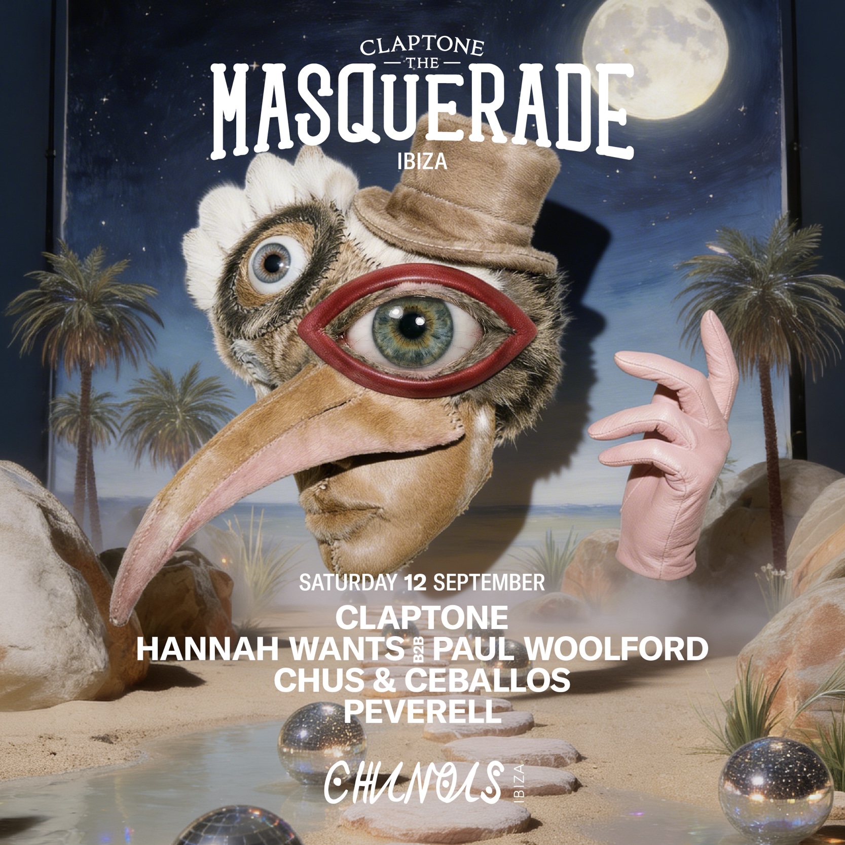 The Masquerade: Claptone, Hannah Wants B2B Paul Woolford, Chus & Ceballos, Peverell