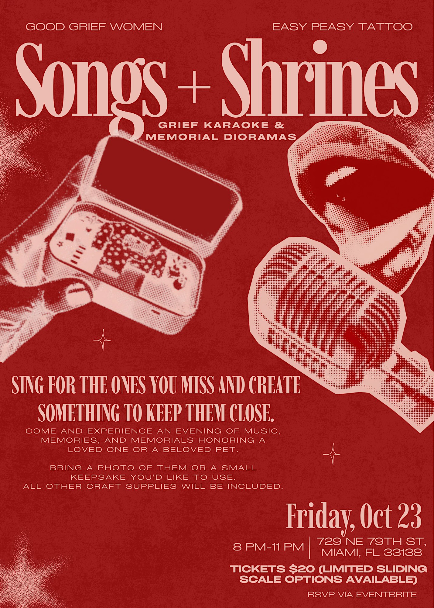 Songs + Shrines: Grief Karaoke & Memorial Dioramas @ Easy Peasy Tattoo