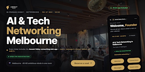 AI & Tech Networking Event in Melbourne by Ascent Valley
