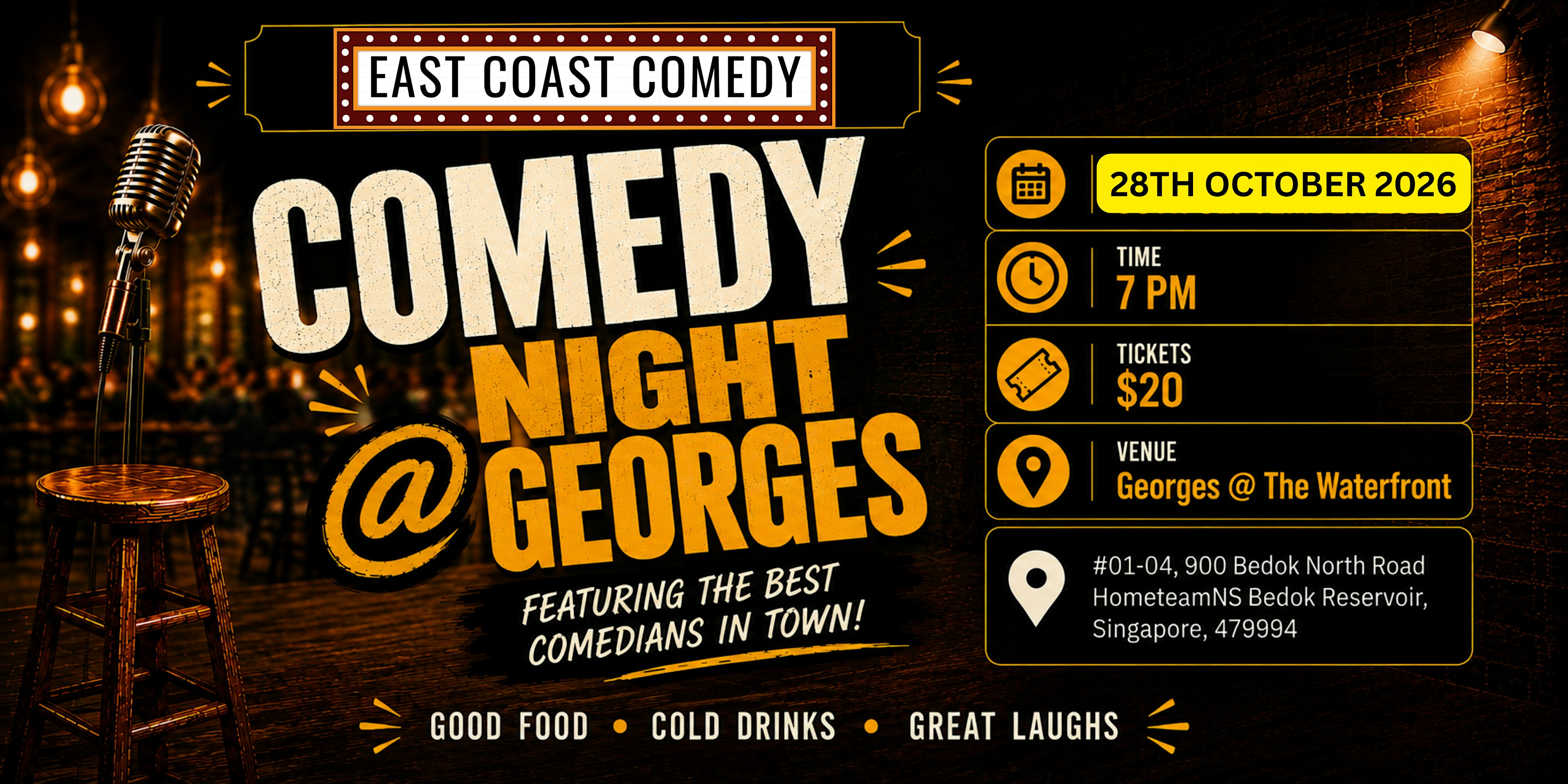Comedy Night @ Georges The Waterfront - By East Coast Comedy!!