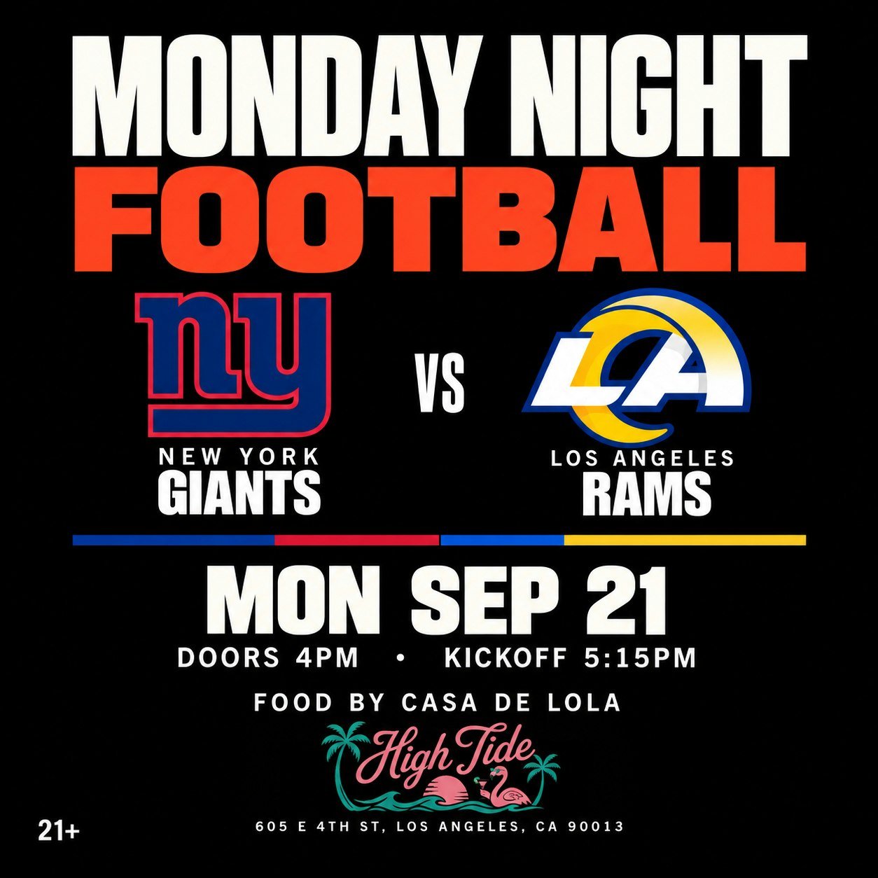 Monday Night Football: Giants vs. Rams