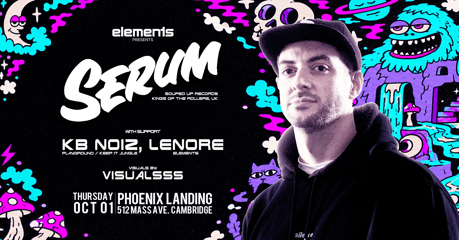 Serum [Kings of the Rollers - UK] Boston debut | drum & bass | elements