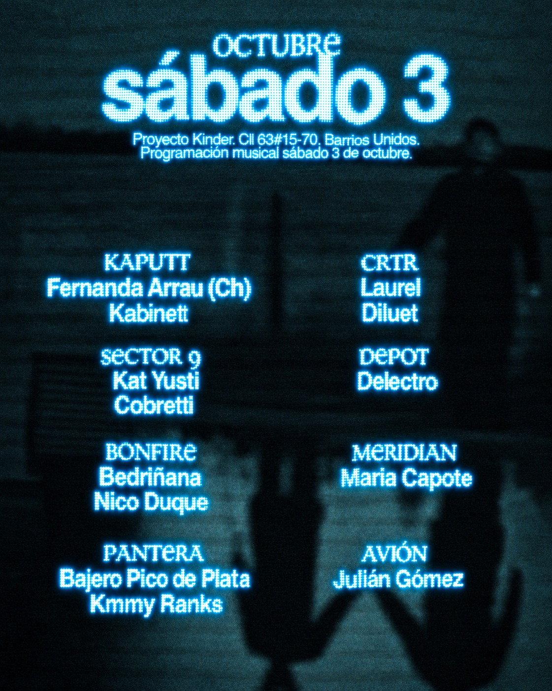 Kaputt Club / Proyecto Kinder PRESENTA: Fernanda Arrau, Kabinett, Nico Duque, Bedriñana, Laurel
