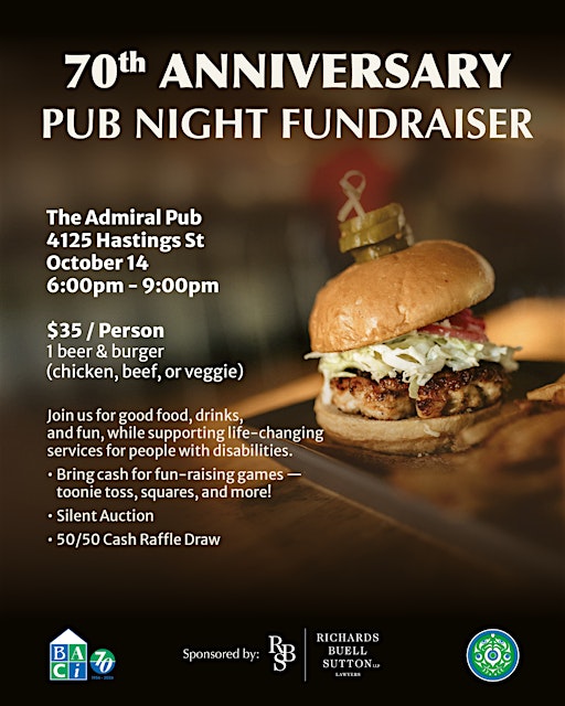 BACI 70th Anniversary Pub Night Fundraiser