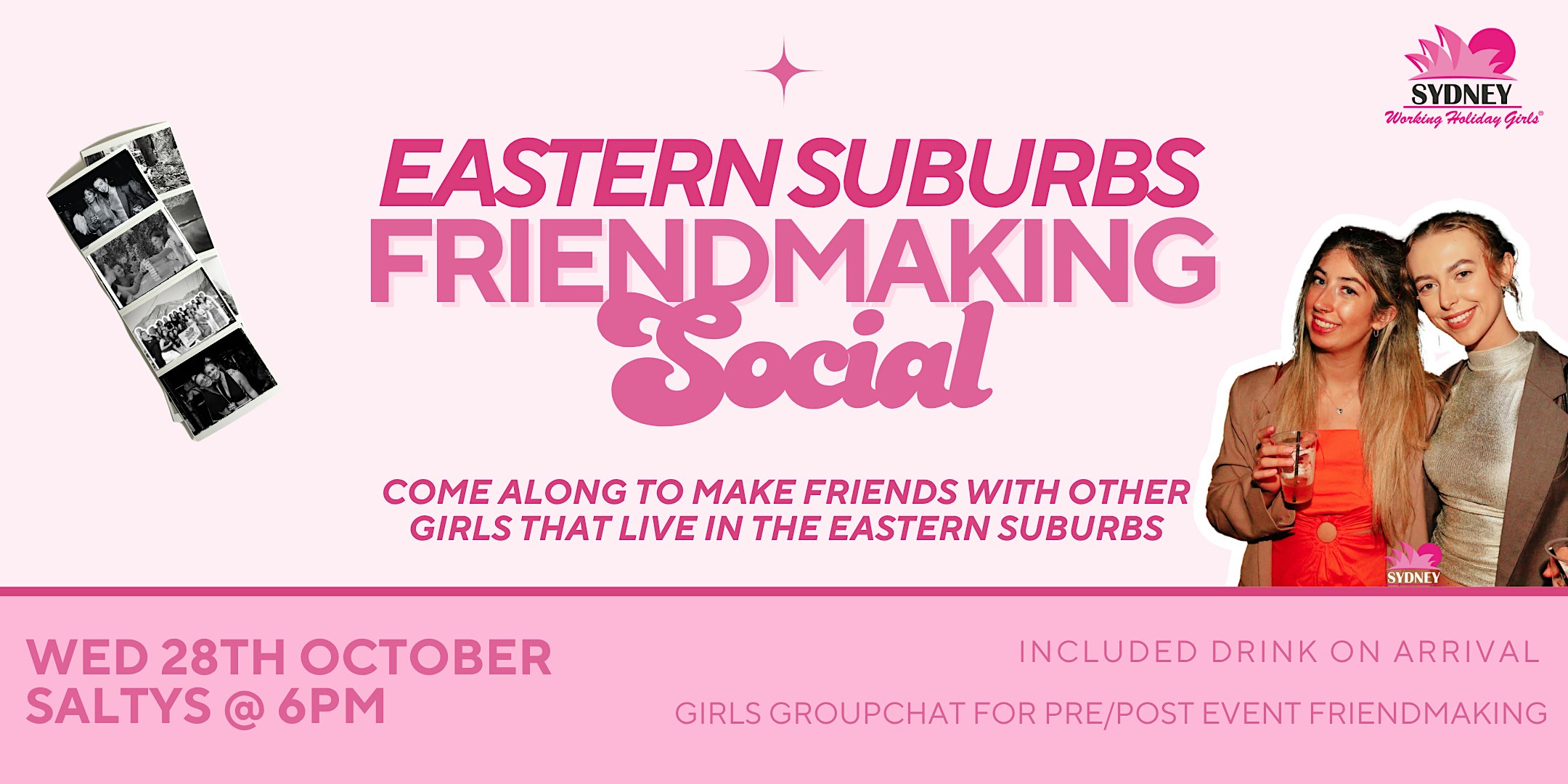 Eastern Suburbs Friendmaking Social | Sydney Working Holiday Girls