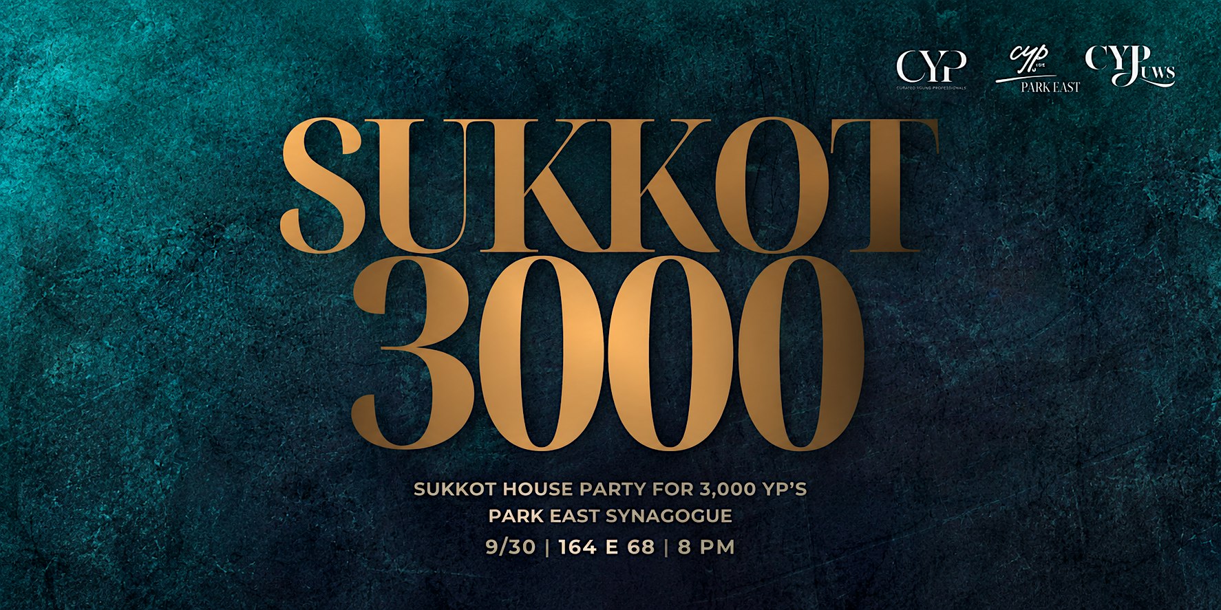 The Annual Sukkot 3000 @ Park East Synagogue - Wednesday Sept 30th , 2026